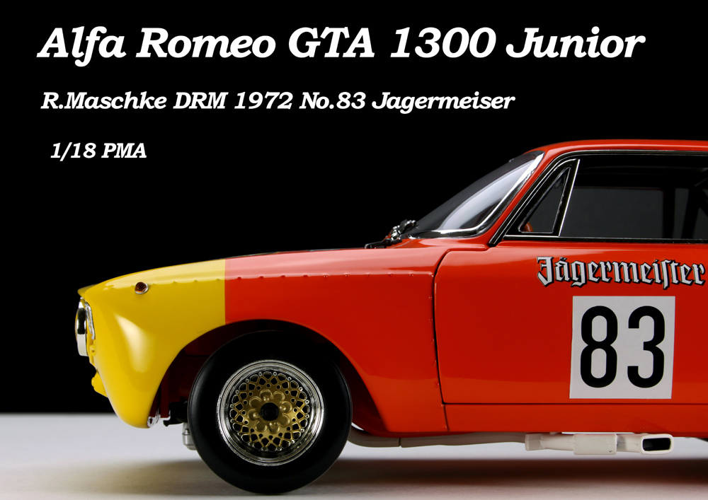 Alfa Romeo GTA 1300 Junior R.Maschke DRM 1972 No.83 Jagermeiser 1/18 PMA