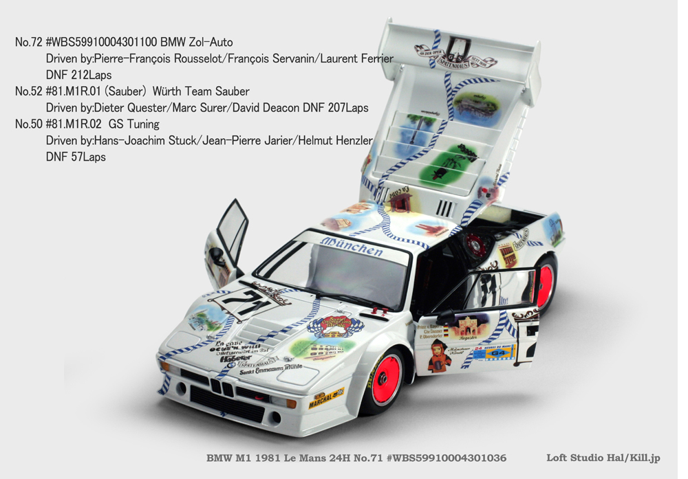 BMW M1 1981 Le Mans 24H No.71 1/18 Minichamps