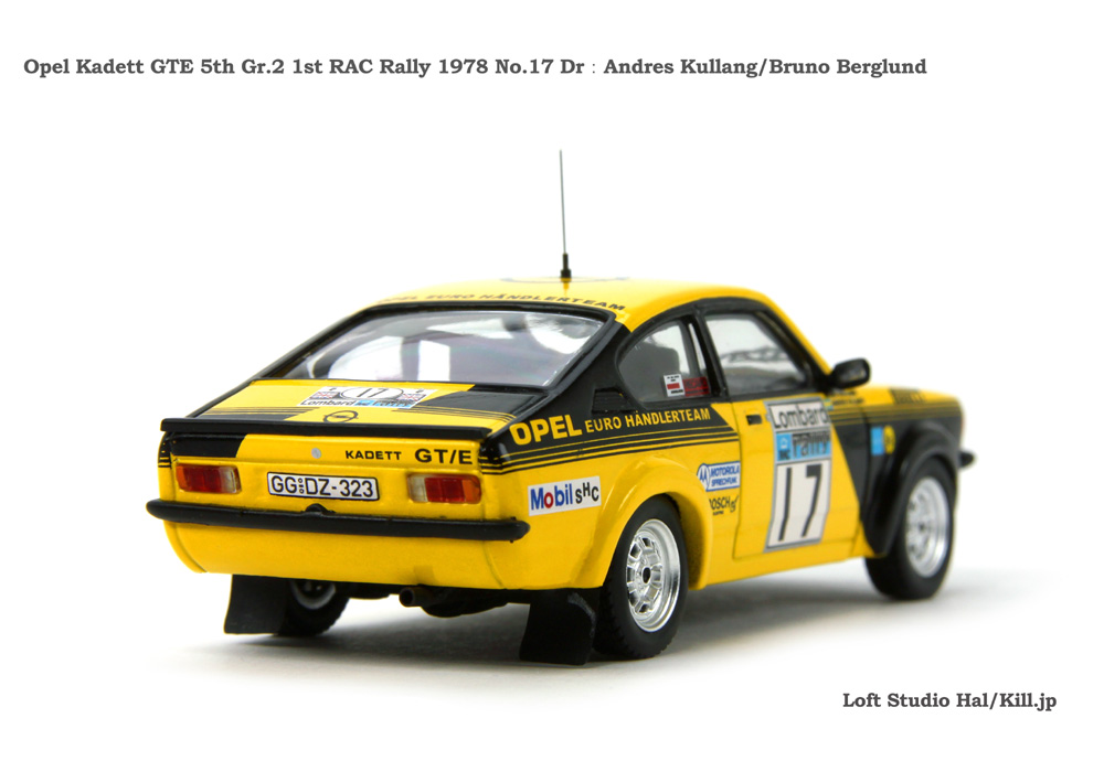 Opel Kadett GTE 5th Gr.2 1st RAC Rally 1978 No.17 DrFAndres Kullang/Bruno Berglund